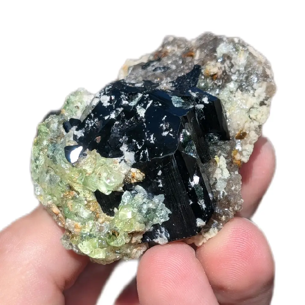 Hyalite Opal w. Black Tourmaline