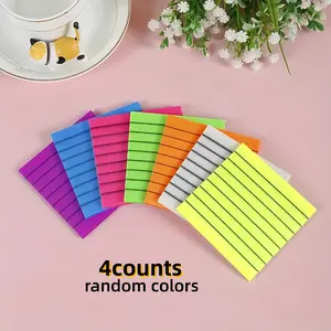 4-Pack Super Sticky Power Notebook, 45 Sheets Each, 7.5x7.5cm Multicolor Notes, Bright Design, School Supplies, Office Stationery