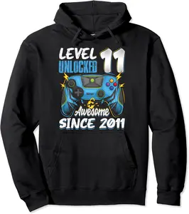 Level 11 Unlocked awesome 2011 11th birthday boy video games Pullover Hoodie - Feliciabr Shop 40B09M3PNQ67