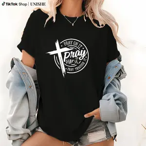 Cotton Pray Jesus Christian Faith Bible Men Women Gifts T-Shirt