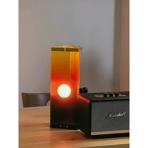 Liftable Sunset Gradient Atmosphere Lamp| Acrylic Lampshade Warm Light| Bedside Mood Light| For Bedroom Living Room Desktop Decor & Photography