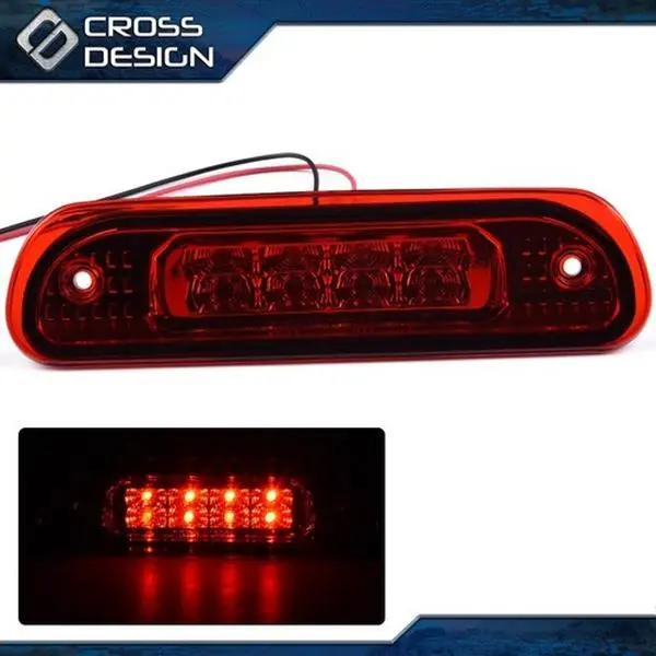 CROSSDESIGN Chrome Red LED Third Brake Lamp with LED Backlights - Easy-Install Rear Vehicle Accessory for 1999-2004 Grand Cherokee