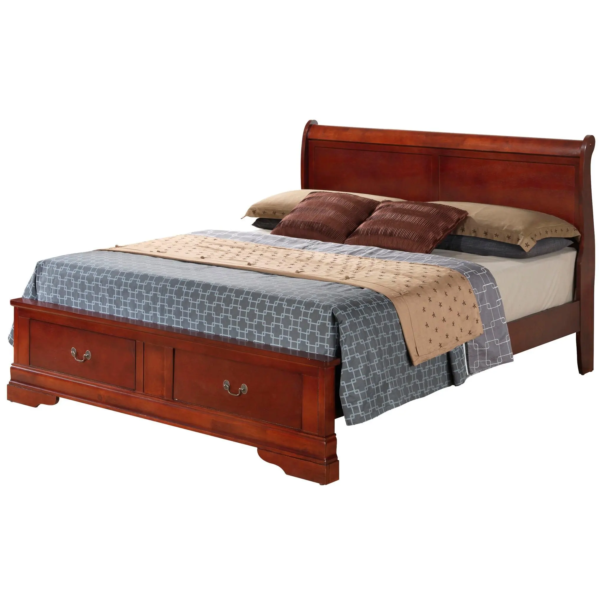Upholstered Panel Sleigh Bed Design