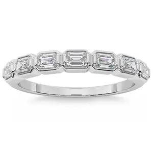 5/8Ct Baguette Cut Wedding Ring Anniversary Band 14k Gold Lab Grown