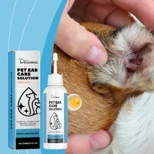 Pet Ear Wash Solution - Gentle Odor-Removing Cleaner for Cats and Dogs, Pet Grooming Ear Care Supply