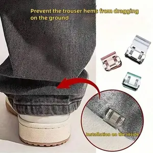 Invisible Pants Hem Clip, Seamless Buckle Fixer, Anti-Tangle, Durable Plastic, No Sewing, Easy Install, Essential for Lazy Dressing