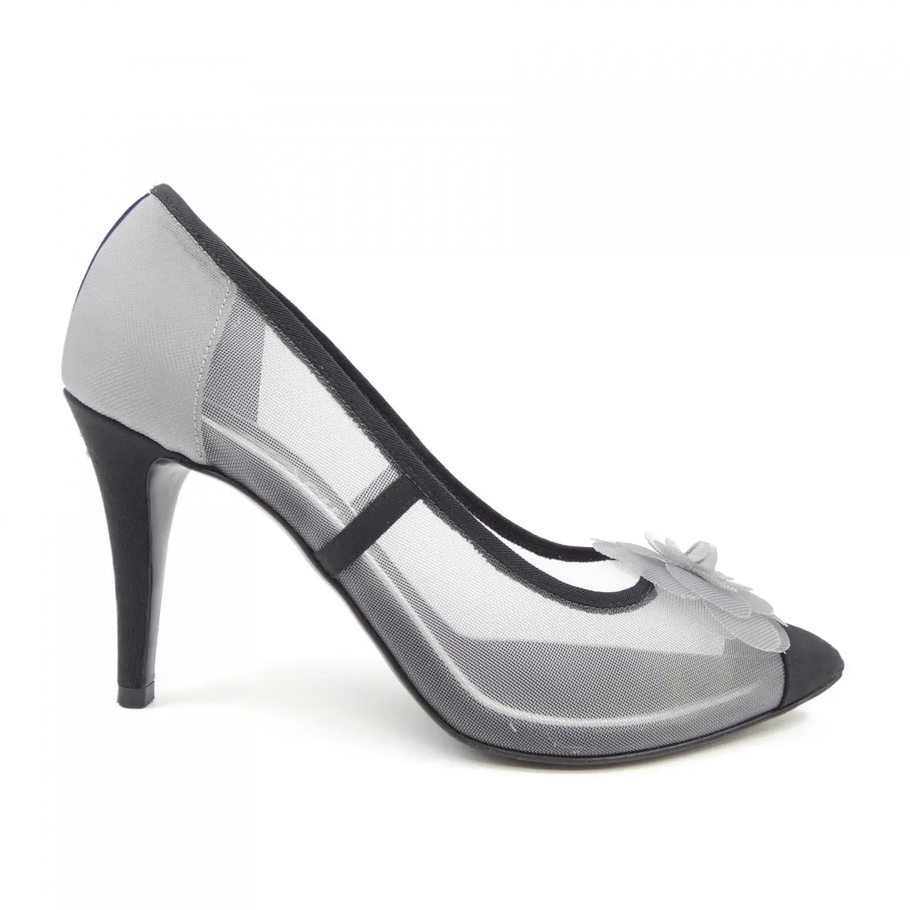 Pre-owned CHANEL Others Small Leather Goods G34534Y52423 Mesh Grosgrain Pumps