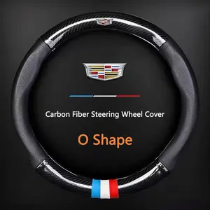 Cadillac Suede Carbon Fiber Steering Wheel Cover, Fits Escalade Esv Ct4 Ct5 Ct6 Xt4 Xt5 Xt6 Lyriq Ats Cts Srx XLR, Durable & Stylish, Durability