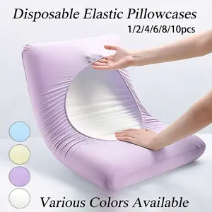 1/2/4/6/8/10pcs Soft, disposable travel pillowcases, disposable elastic pillowcases, suitable for hotel rooms and beauty salons, made of non-woven fabric, stain-resistant and breathable, travel hotel pillowcases (pillow insert not included).