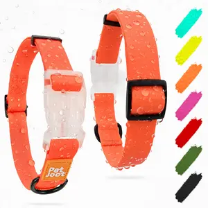 Pet Joot Christmas AllWeather Waterproof Dog Collar - Seven Colors, Detachable, Durable PVC with Honeycomb Design, Quick Release Buckle, Eco-Friendly Plastic Clasp small puppy