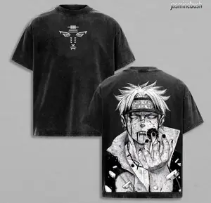Pain "Nagato" Washed Oversized Tee - Naruto Anime Streetwear