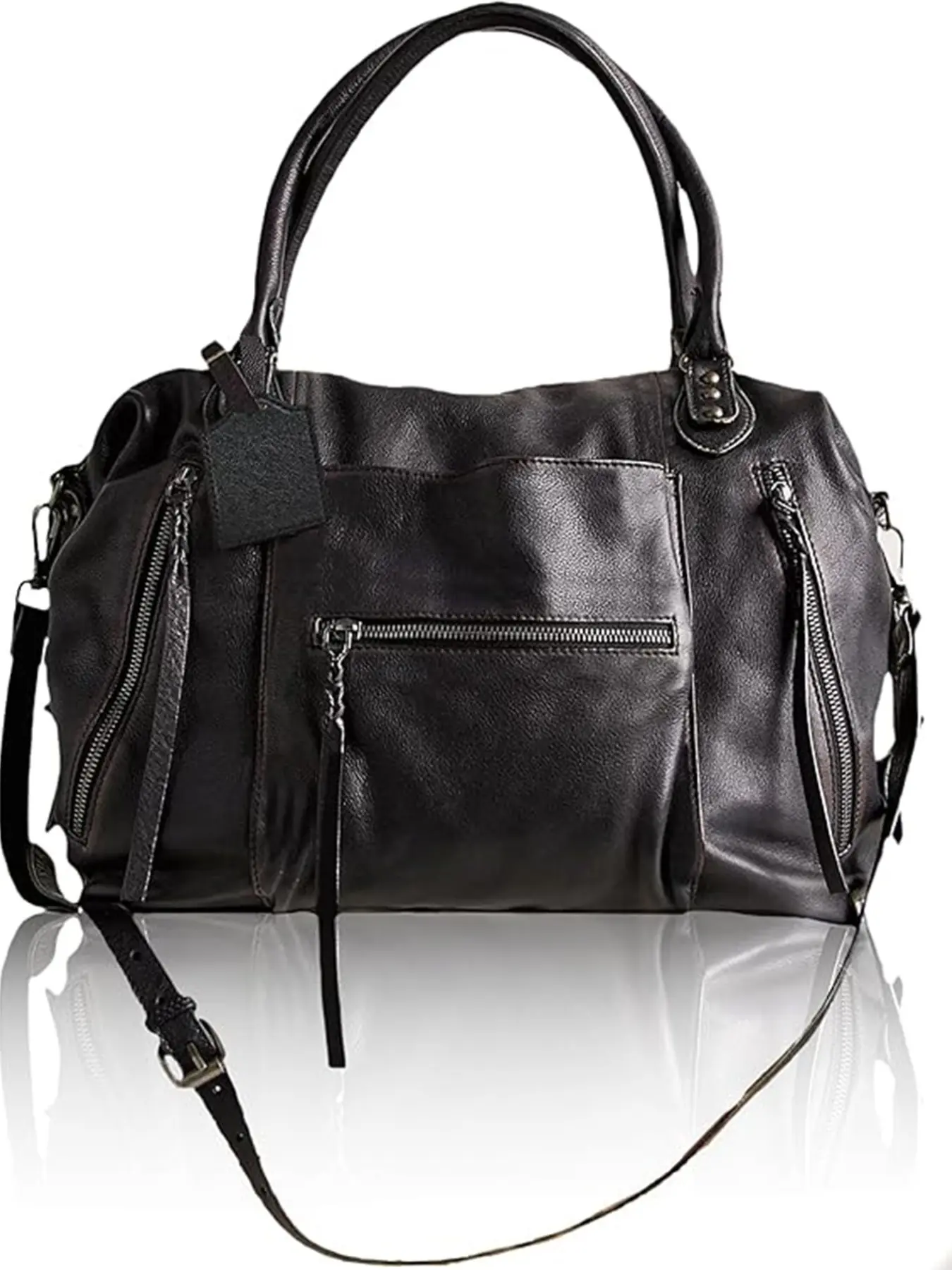 Women's Large Tote Bag Punk Style Tote Bag Fall Purse with Zipper Women PU Leather Hobo Handbags with Adjustable Strap Hobo Crossbody Bags Hobo Shoulder Bag Crossbody Purses