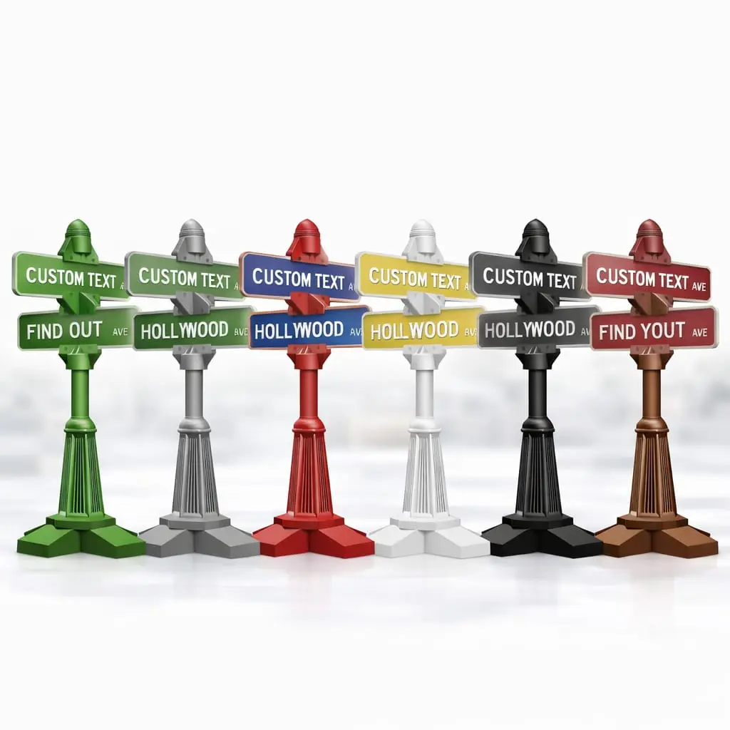 Personalized Street Sign Desk Decor Customizable 3D Printed PLA Sign for Office Gaming Mancave Funny Desk Signs Best for Kids Home Decoration Gift Set Nameplate Executive Feather Coordinator