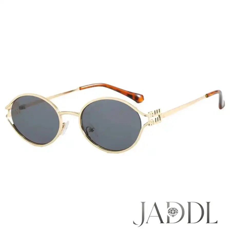 JADDL Luxury Brand Designer Oval Sunglasses For Women Sexy Metal Frame Small Round Sun Glasses Ladies Stylish Eyewear Shades UV400