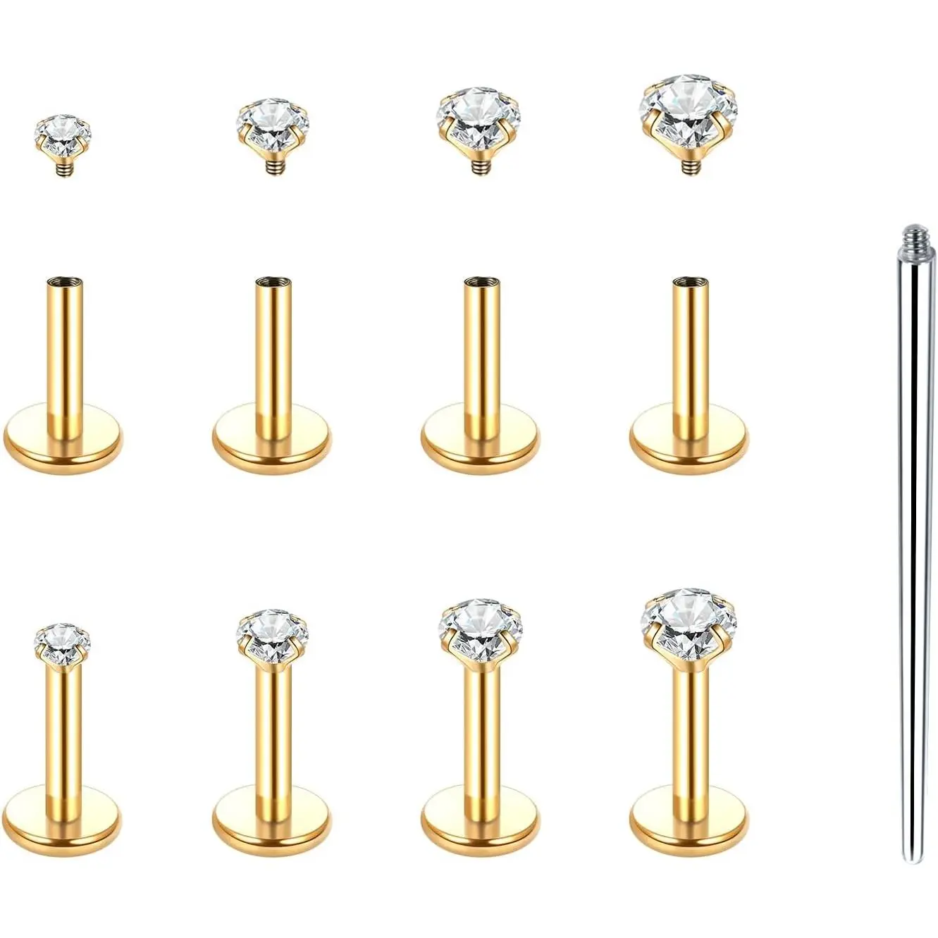 16G 18G Labret  Internally Threaded Lip Nose Piercing Studs Medusa Ashely Piercing  Tragus Earring Studs