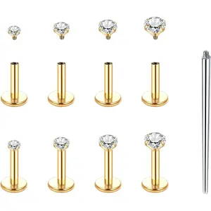 16G 18G Labret  Internally Threaded Lip Nose Piercing Studs Medusa Ashely Piercing  Tragus Earring Studs