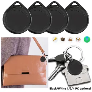 Air Tracker Tags 1/2/4 Pack- for Find My (iOS Only) Mini Car Air Tracker Tag Global Coverage Hidden No Monthly Fee No Subscription Required (White/Black)，Smart GPS Tag for Luggage, Bags, Pets-Replacement Battery, wireless Locator