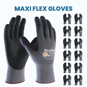 12 Pairs MaxiFlex PIP Gloves | MaxiFlex Ultimate 34-874 Gloves Micro Foam Nitrile Coated Palm Coat | Gloves Used For Daily Work