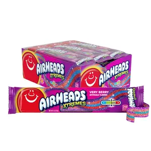 Airheads Xtremes Belts Sweetly Sour Candy, Very Berry, Non-Melting, Bulk Party Bag, 2 oz (Pack of 18)