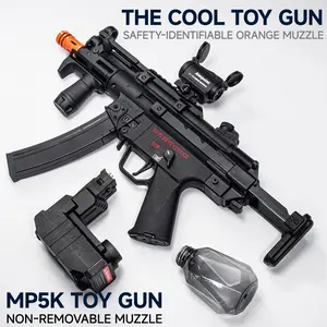 Electric feed Gel Ball Toy MP5，with a non-removable orange muzzle, Gel Blasters