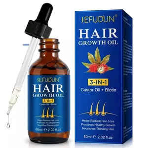 3in1 Hair Growth Oil with Biotin , Minoxidil 5% % Jamaican Castor Oil anti hair loss oil , prevents hair loss , encourages new hair growth