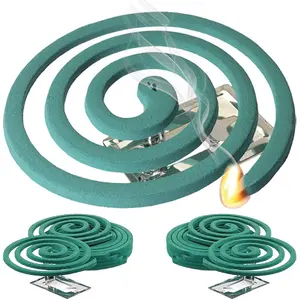 Mosquito Repellent Coils - Outdoor Use Reaches Up to 10 feet - Each Burns for 5-7 Hours (Three Pack Contains 12 coils & 6 Stands)