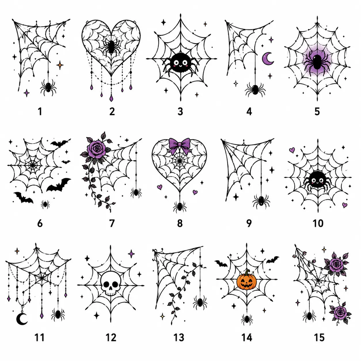Spooky Season Temporary Tattoos, Halloween Tattoo Stickers for Parties