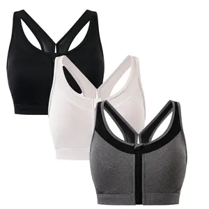 1/2/3 Pcs Women's Solid Color Sports Vest, Simple Zipper Vest, Y Shape Fitness Vest, Climbing Aerobic Anaerobic Exercise Necessary, Waistcoat Line Vest