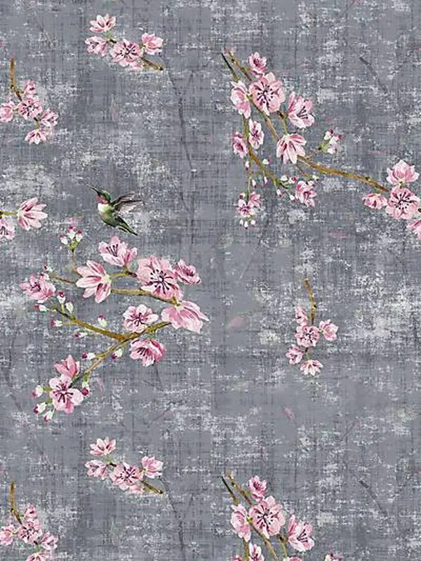 Blossom Fantasia Charcoal Fabric