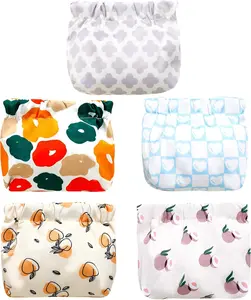 5 Pcs Small Makeup Bag Mini Pouch Waterproof Drawstring Pocket for Lipsticks Daily Saving Women & Girl Gift (13.7 * 17.7 * 21.7inches)