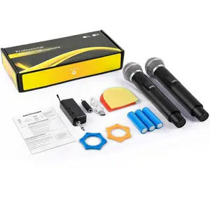 Kaschun 2.4GHz Rechargeable Wireless Microphone System, Plug and Play, for Karaoke, Party, Speech, Wedding, Church, Home Use