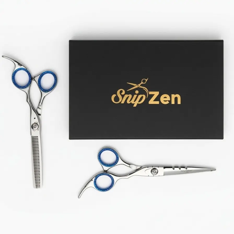 SnipZen Professional Elite 6" Hair Scissors Set - Japanese Steel Blades, Ergonomic Grip, Cutting & Thinning Shears, Salon-Quality, Premium Gift Box for Professionals, Home Use