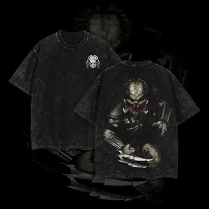 [Cinema Style] Predator Print 100% Cotton T-shirt, Vintage Graphic Tee Washed For Fans Movie, Printed Crew Neck T-Shirt Oversize, Graphic Streetwear T-shirt, T-shirt Unisex Hot 2025