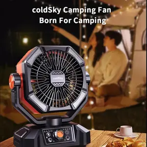 coldSky Camping Fan with 4 LED Lantern 8 Speeds Desk Fan 20000mAh Battery Portable Outdoor Fan for Outdoor Camping and Fishing
