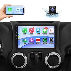 Car Radio for 【Jeep Wrangler JK Compass Grand Cherokee Dodge Ram 1500 2007-2016】 with CarPlay Android Auto, 10.1inch Touch Screen for Jeep JK Car Radio Bluetooth FM Audio Receivers GPS WiFi Camera SWC