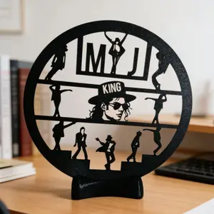 3D Printed MJ Classic Dance Move Silhouette Ornament Collectible for Study Desk Decoration Unique Gift for Fans and Collectors
