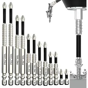 High Magnetic Screwdriver Drill Bit Set, Upgrade K5 Impact Driver Bit Set, Anti Slip Magnetic Screwdriver Bits, 25 50 65 70 90 150mm (2 Set)