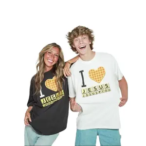 Women's Unisex 100% Cotton Christian Graphic T-Shirt - I Love Jesus Inspirational Quote, Bryce Crawford Merch, Funny Breakfast Waffle Comfort Tee, TikTok Viral Apparel