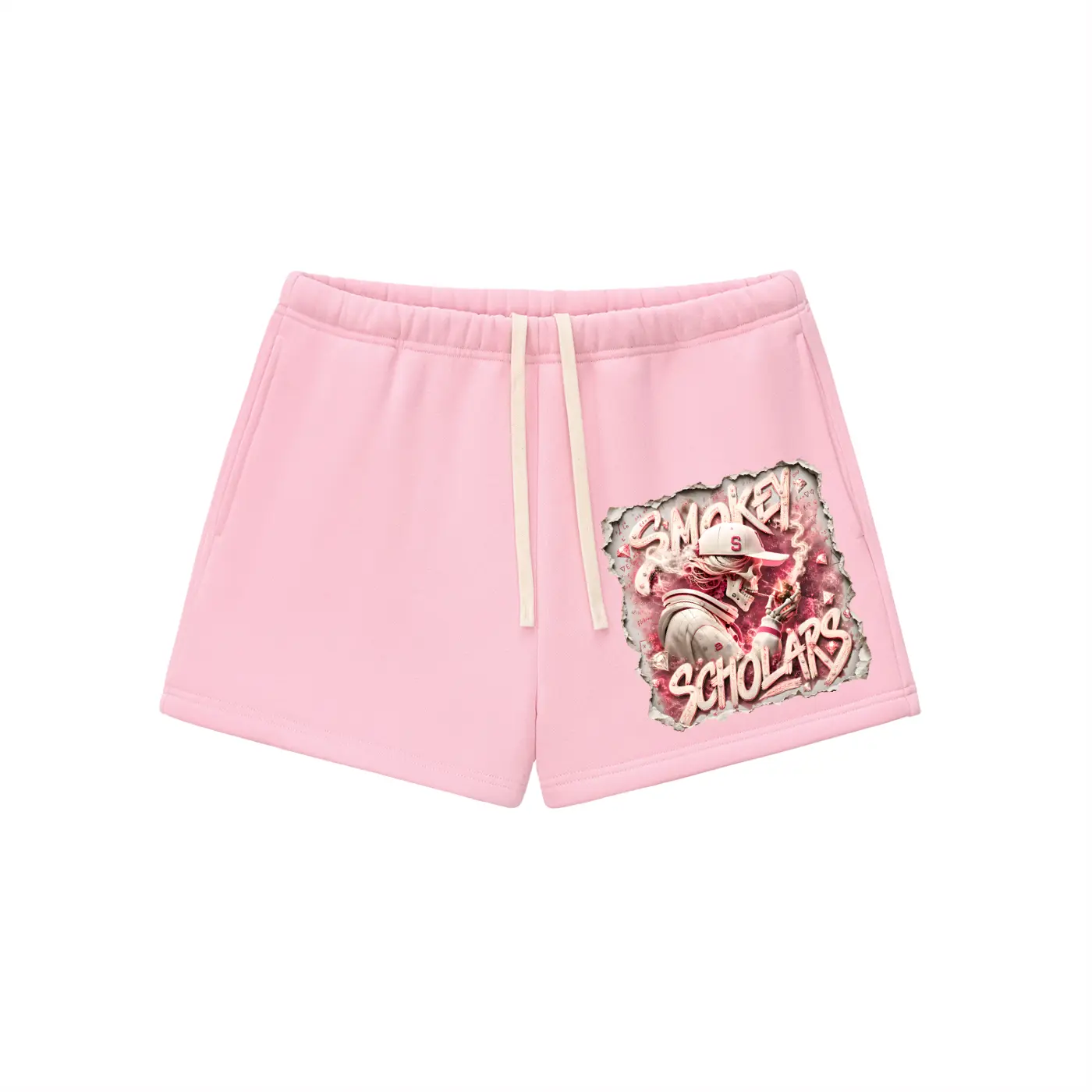 Smokey Scholars Women's Pink Fleece Drawstring Sweatshorts