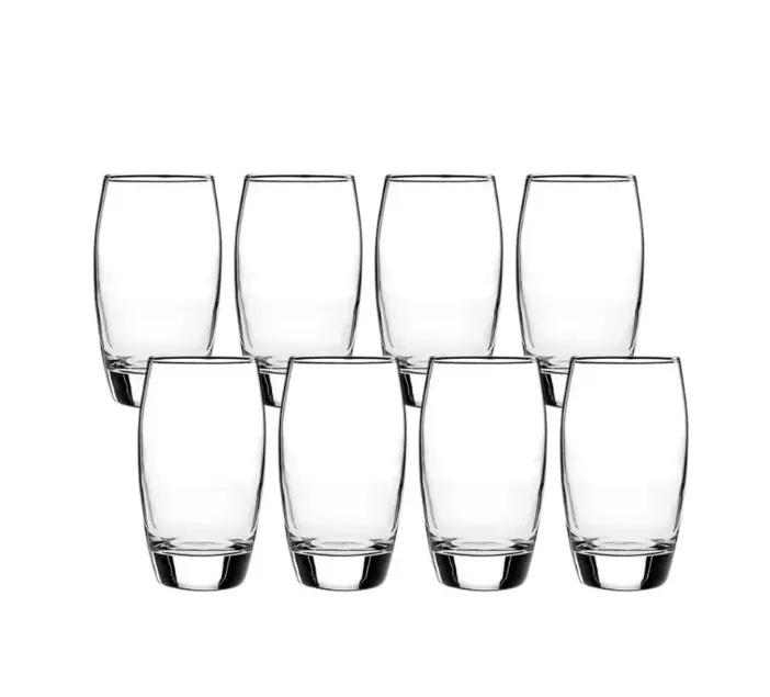 Ellendale Drinking Glasses Set of 8, 16 Ounces, Ideal for Beverages and Snacks