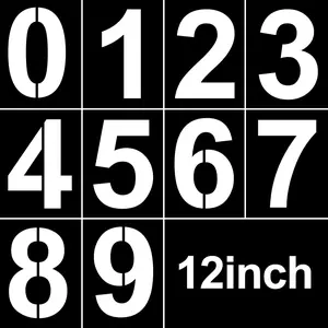 12 Inch Large Number Stencils Reusable Plastic Digital Templates Cake Address Painting No brand
