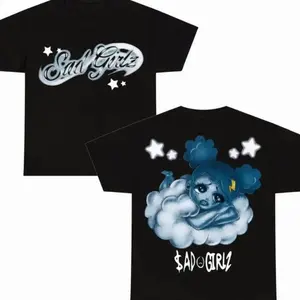 Vintage Sad Girlz Graphic Tee, Cloudy Emo Vibes, Cute Anime Design, Trendy Streetwear Shirt, sad girlz junior h merch, junior h merch, junior h shirt, Trendy Womenswear Menswear Gift for Birthday Holiday Christmas Halloween