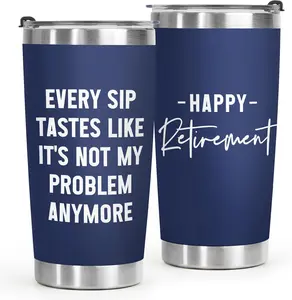 Retirement Gifts for Women Men 2025, 20oz Tumbler with Lid, Not My Problem Anymore Gift for Retiree, Coworker, Veterans, Teacher, Nurse, Doctors, Best Gifts for Retirement, Going Away 20 OZ Stainless Steel Tumbler