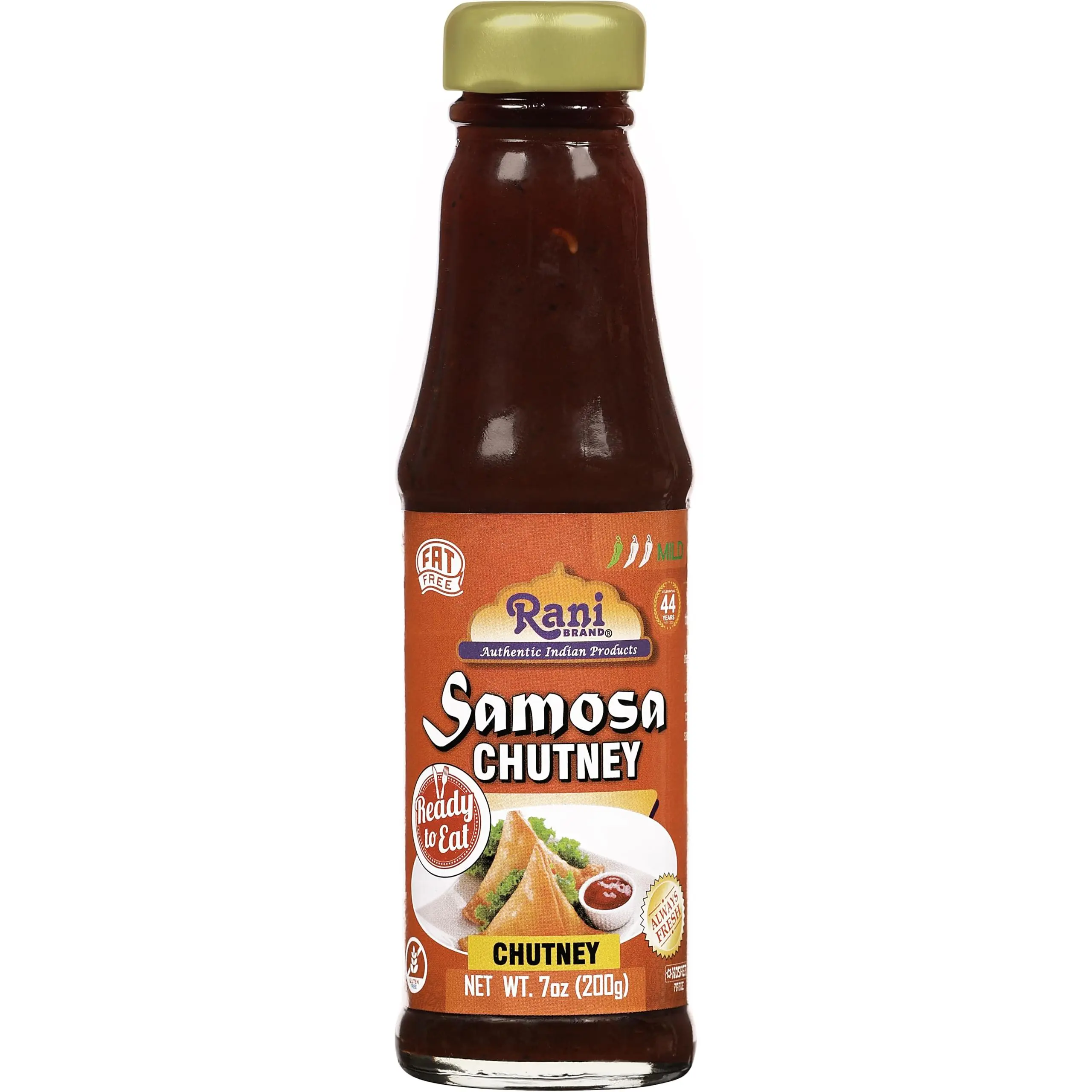 Rani Samosa Chutney (Sweet, Sour & Spicy Dipping Sauce) 7oz (200g) Glass Jar, Ready to eat, Vegan ~ Gluten Free | NON-GMO | Kosher | No Colors | Indian Origin