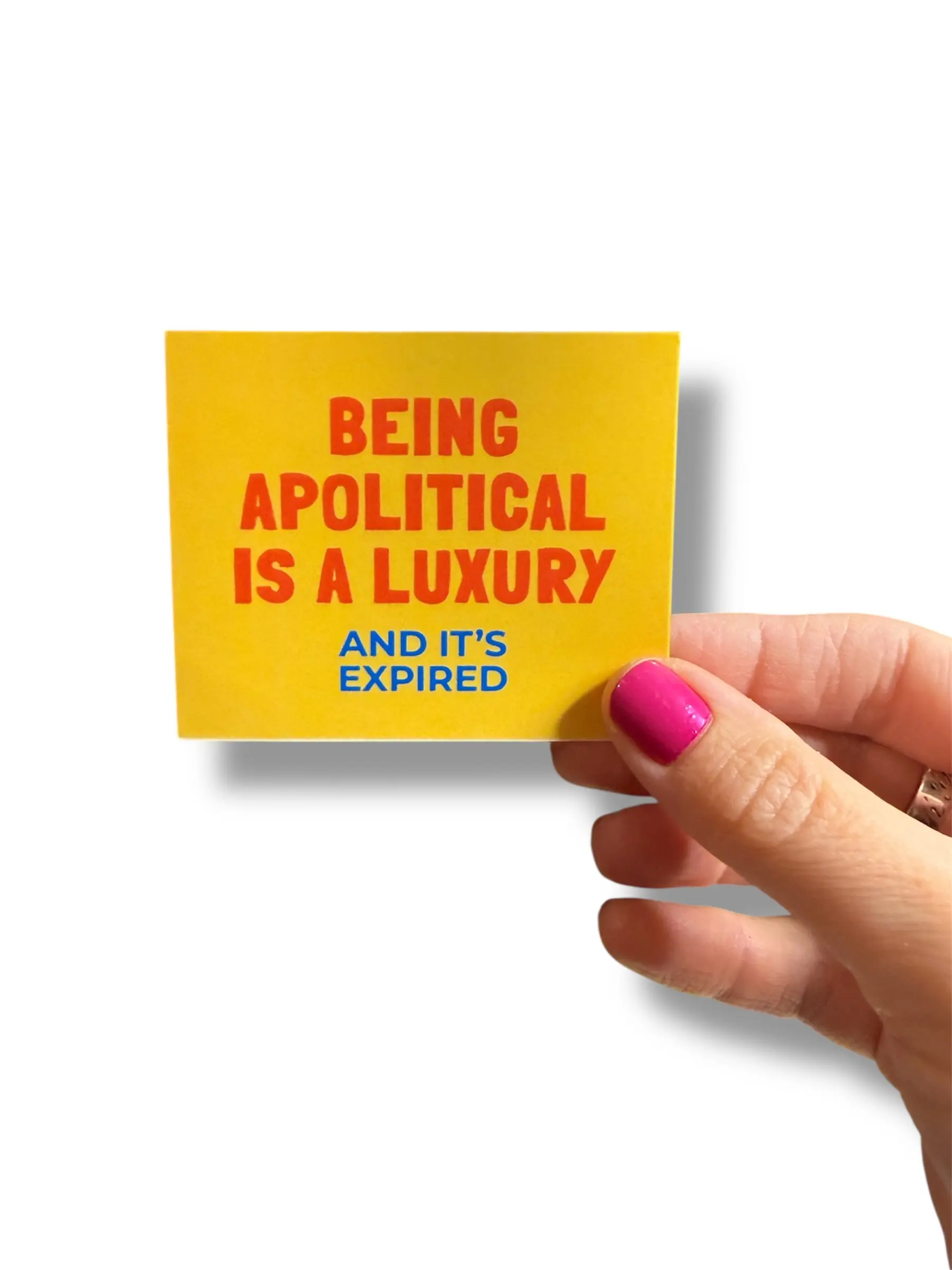 Vinyl Political Sticker, Protest Sticker | Being Apolitical Is a Luxury and it’s expired, Liberal Democrat Gift, Social Justice, Anti ICE