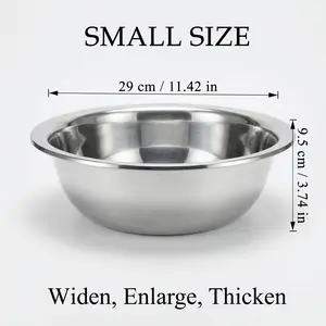 Thickened Large Round Stainless Steel Basin, Multifunctional Kitchen Wash Basin for Washing Vegetables And Kneading Dough, Available in Sizes 11.42/13.78/15.35inch