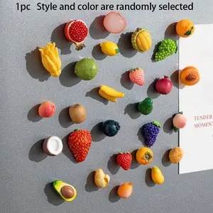 Creative Realistic Fruit Fridge Magnet, Higher End Fridge Magnets, DIY Mini Resin Magnetic Sticker, Home Kitchen Decor, Random Style, Fun Food Play Toy