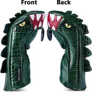 Tyrannosaurus Rex Golf Club Head Covers, Golf Accessory, Dinosaur-Shaped PU Leather Design, Fits Drivers, Fairways, Hybrids & Putters