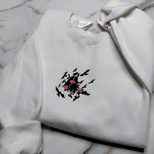Sasuke In Akatsuki Embroidered Sweatshirt, Anime Embroidered Hoodie Sweaters, Anime Lovers Gifts