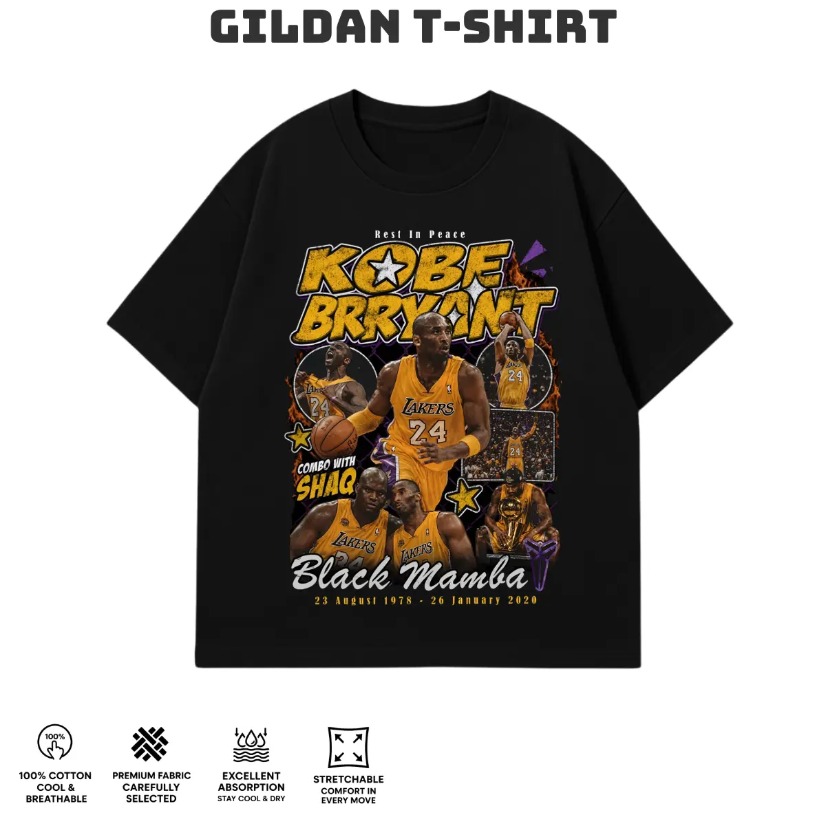Basketball Legend Kobe Bryant Graphic Tee | Kobe Bryant Tribute T-shirt